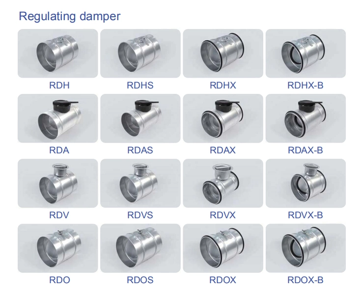 Pressed Single blade Regulating Duct Damper with Rubber