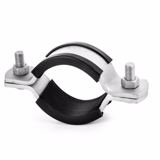 Customized Hot DIP Galvanizing Heavy Duty Pipe Clamp Set Stamping Parts with Rubber Screw and Nut, Steel Pipe Clamp for Fire Protection, Tube Clamp, O/U/P Type
