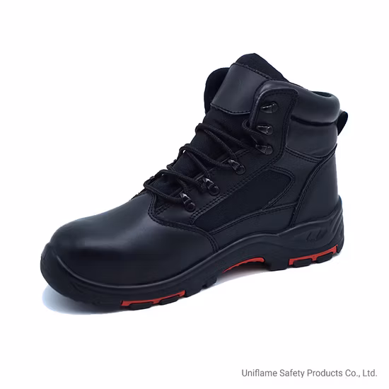 High Quality Working Men′ S Protection Midsole Plate PU Rubber Sole Genuine Leather Rig Steel Toe Cap for Men Oil Field Work Boots Safety Shoes